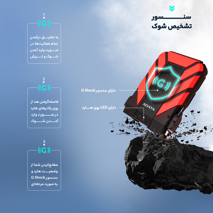 محصول نمونه تستی هارد اکسترنال ای دیتا مدل HD710 Pro ظرفیت 1 ترابایت با استاندارد ارتباطی USB 3.2 Gen1