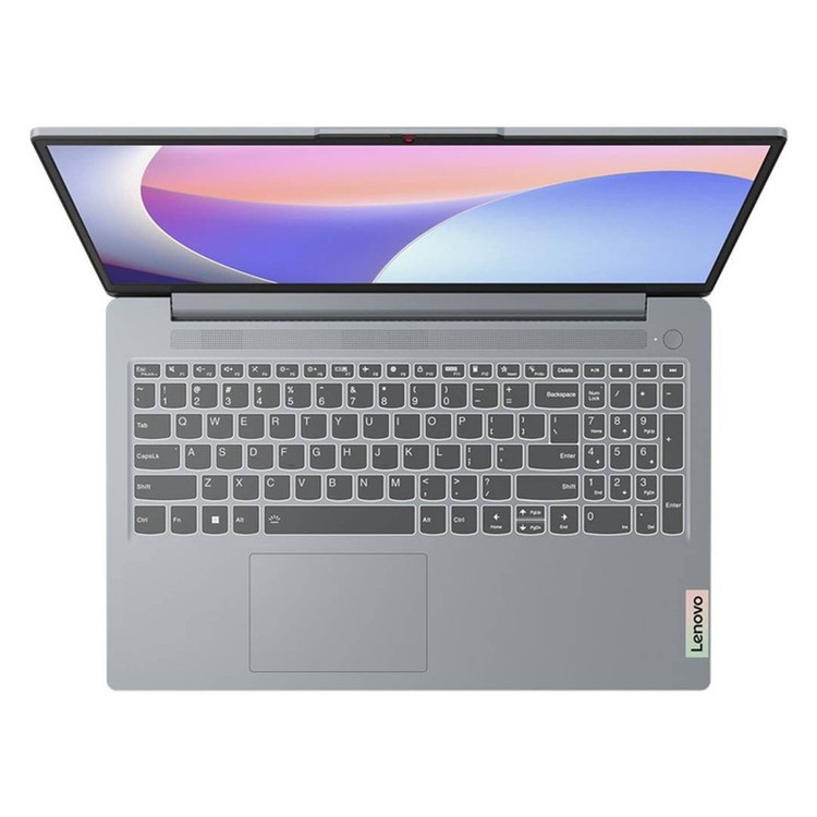 محصول نمونه تستی لپتاپ لنوو مدل IdeaPad Slim 3 15AMN8 با پردازنده Ryzen 3-7320U، رم LPDDR5 8GB با فرکانس 5500MHz، حافظه SSD با ظرفیت 512GB، نمایشگر 15.6 اینچ TN با وضوح Full HD