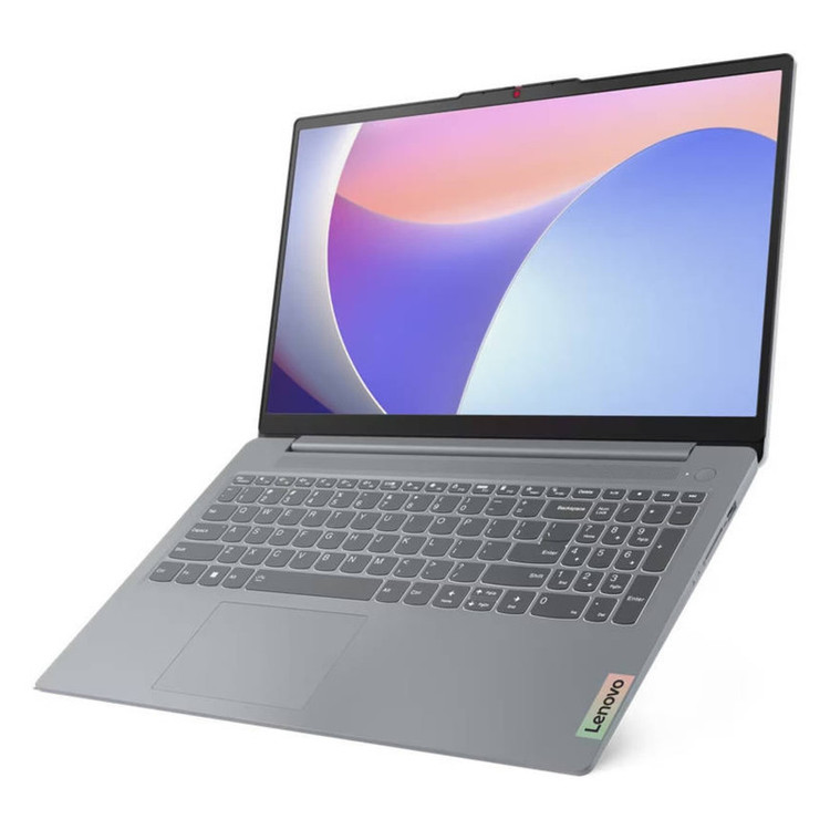 محصول نمونه تستی لپتاپ لنوو مدل IdeaPad Slim 3 15AMN8 با پردازنده Ryzen 3-7320U، رم LPDDR5 8GB با فرکانس 5500MHz، حافظه SSD با ظرفیت 512GB، نمایشگر 15.6 اینچ TN با وضوح Full HD